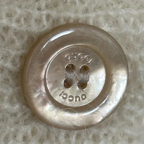 NWT Gucci X Adidas Ivory Mohair Knit Button Front Cardigan XS - Picture 3 of 16